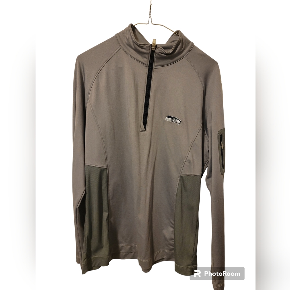 Cutter and buck gray Seahawks women's quarter zip xl
